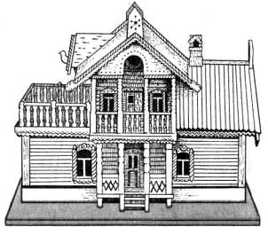 Макет деревянного частного дома