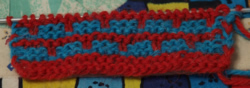 Образец вязания "крупная петля в два цвета"