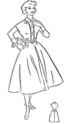 Моделирование женского платья переносом вытачки в горловину