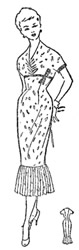 Платье с вытачками, переведенными в сборку по линии груди