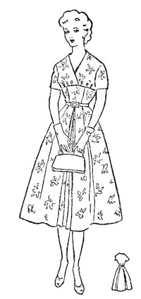 Платье с юбкой-колоколом со встречной складкой